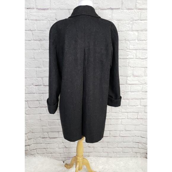 Vintage Russell Scott Double Breasted Gray Wool Swing Coat Cuffed Sleeve Sz 9/10 - Picture 3 of 14
